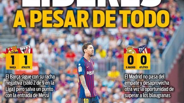 La portada del diario SPORT (30/09/2018)