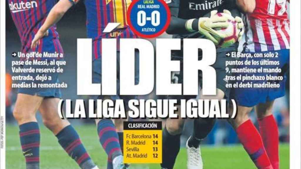 La portada del Mundo Deportivo (30/09/2018)