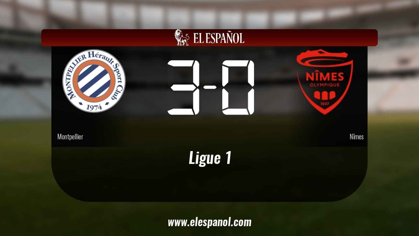 Triunfo del Montpellier por 3-0 frente al Nîmes