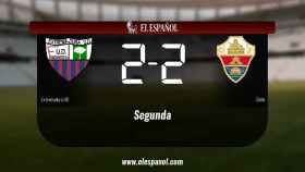 Reparto de puntos entre el Extremadura UD y el Elche, el marcador final fue 2-2