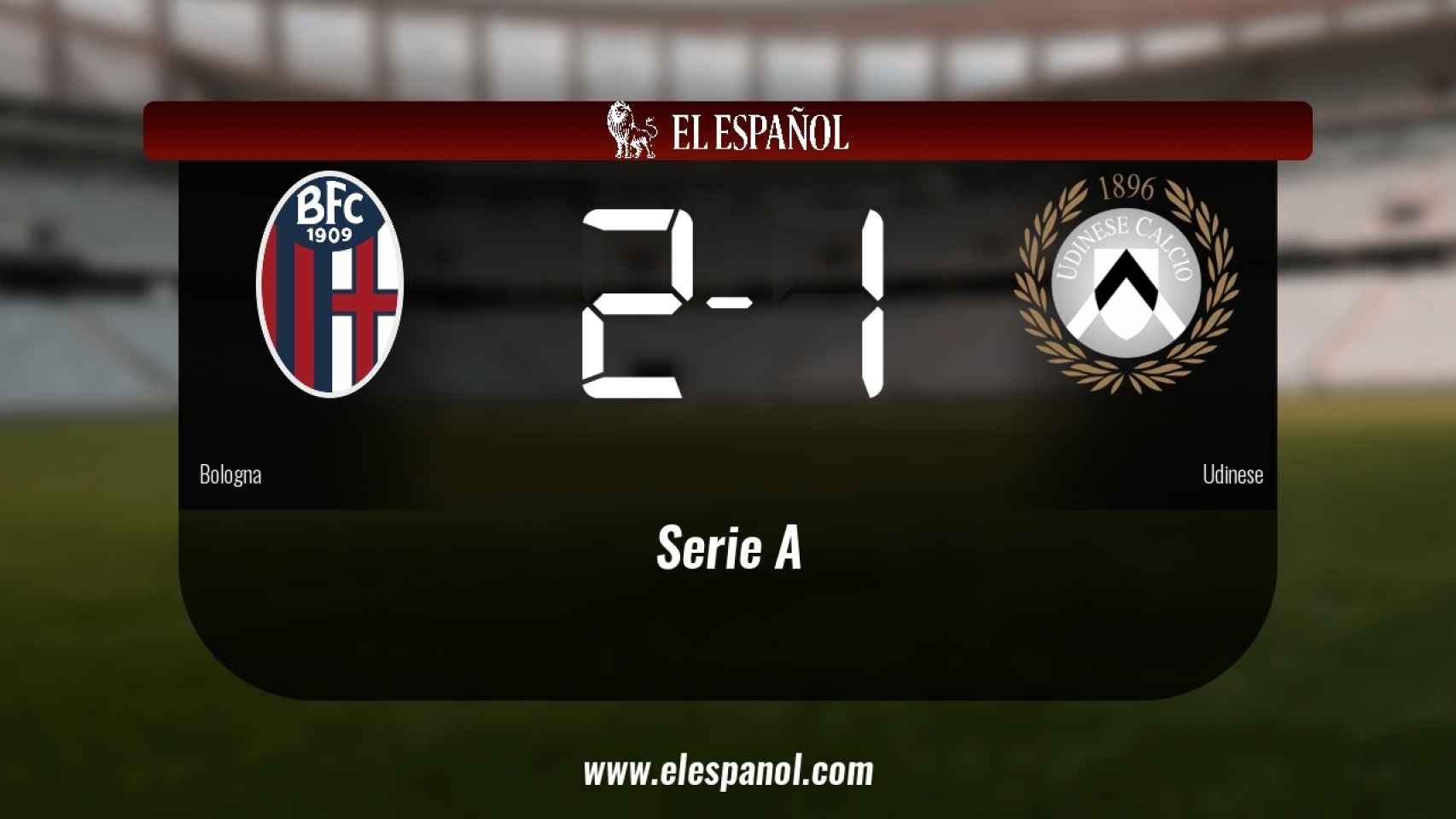 Triunfo del Bolonia por 2-1 frente al Udinese