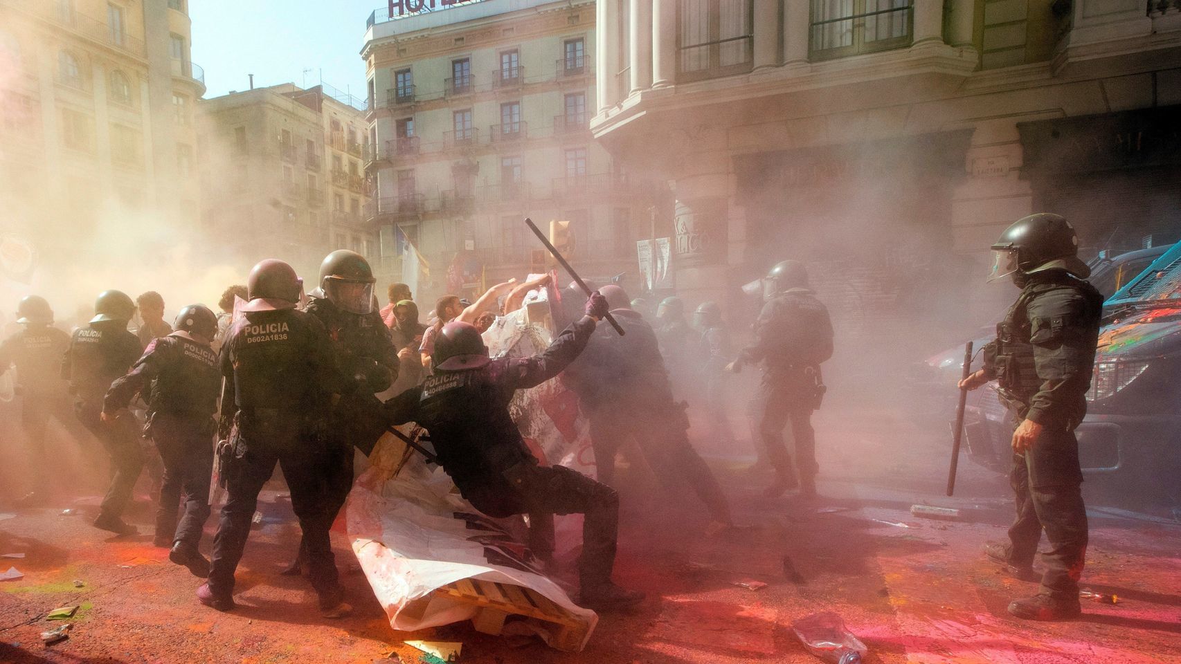 Los incidentes se produjeron en la manifestación de Jusapol en Barcelona.