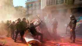 Los Mossos tuvieron que cargar durante la manifestación de este sábado en Barcelona.