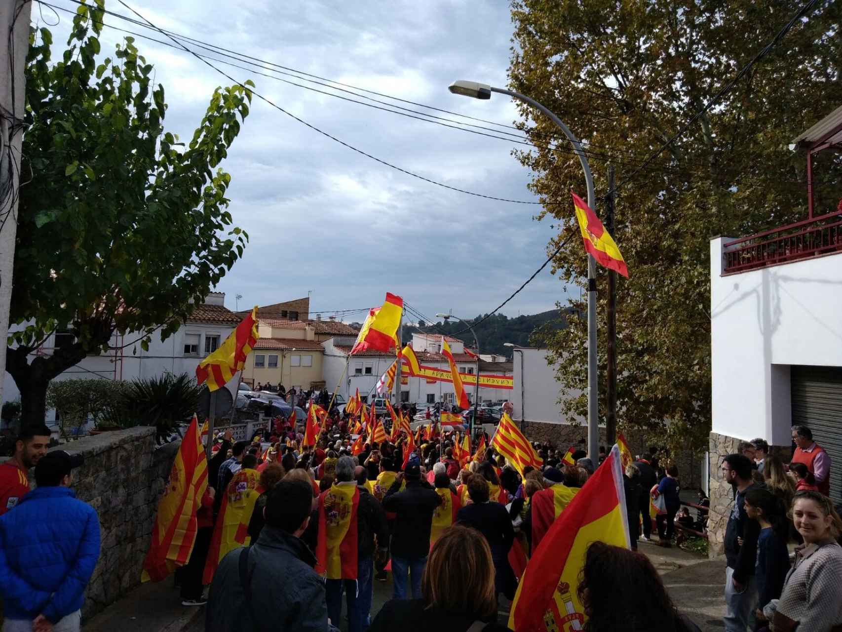 Manifestación en el barrio de Villarroja por la unidad de España