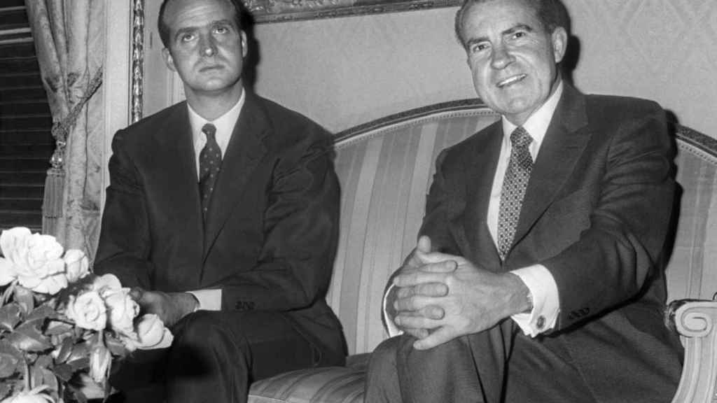 Juan Carlos I y Richard Nixon en la Moncloa en 1970.