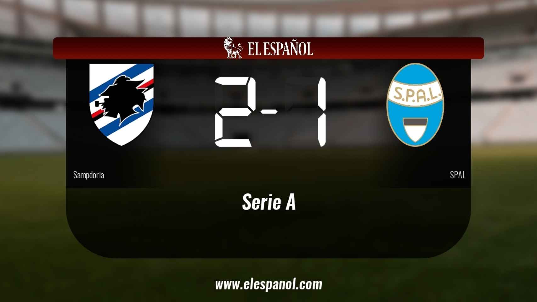 Triunfo de la Sampdoria por 2-1 ante el SPAL