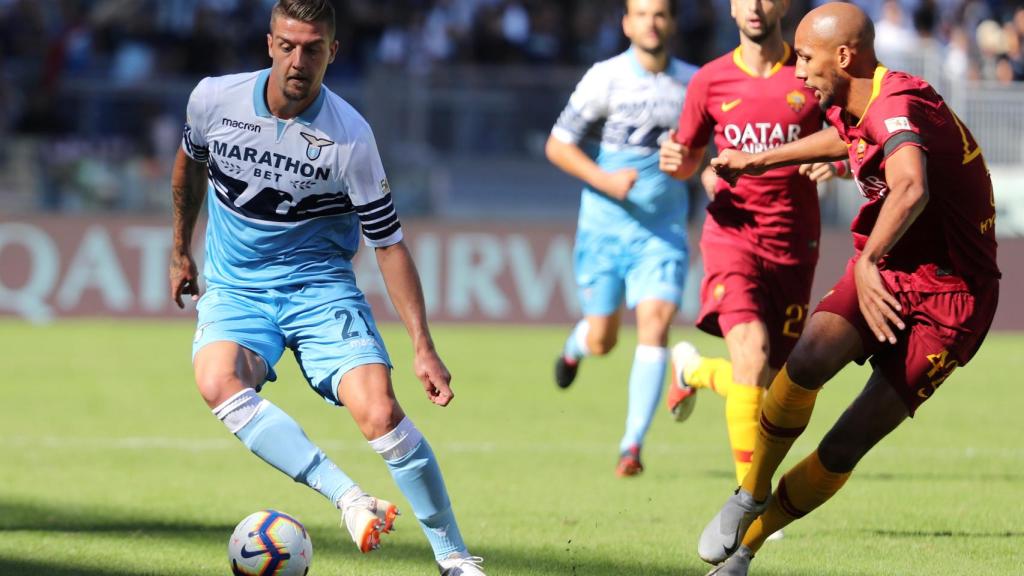 Milinkovic-Savic, en el derbi entre la Lazio y la Roma
