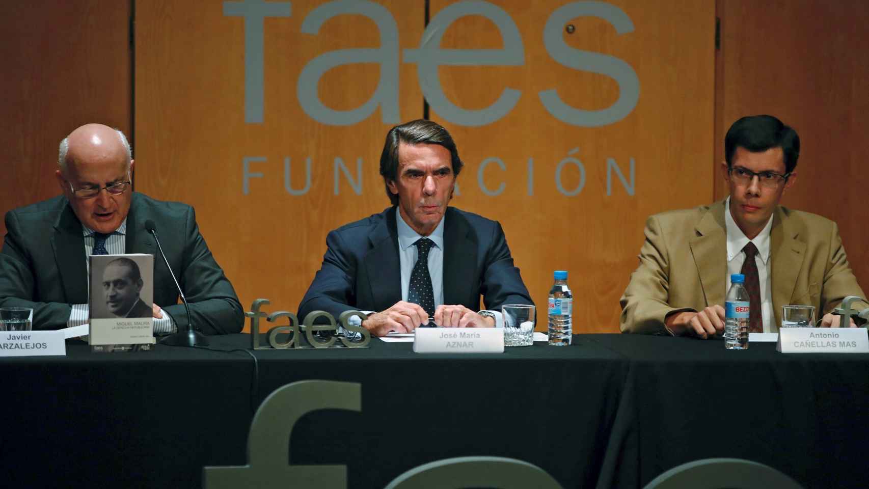 José María Aznar durante la presentación del libro sobre Maura.
