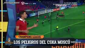 Diego Plaza analiza al CSKA. Foto: Twitter (@elchiringuitotv)