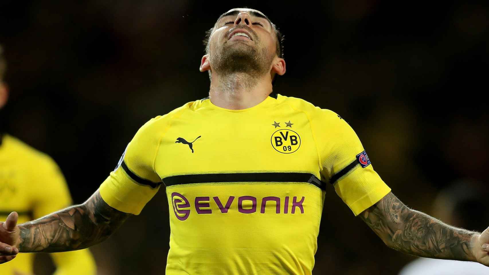 Paco Alcácer celebra su gol en el Borussia Dortmund - Mónaco