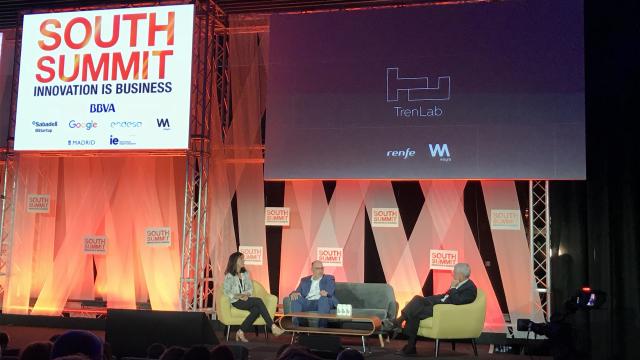 Los presidentes de Telefónica España y Renfe durante el South Summit.