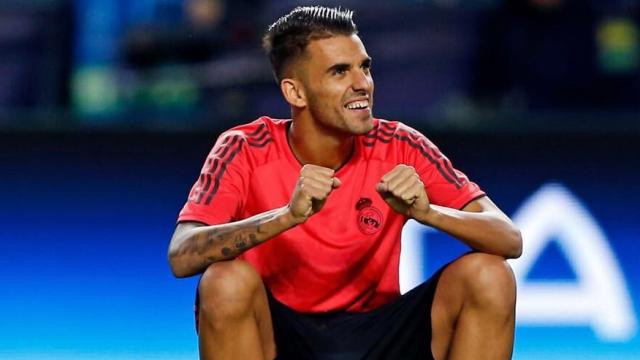 Ceballos, en un entrenamiento del Real Madrid