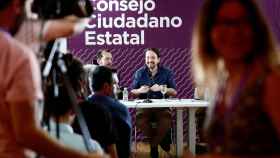 Pablo Iglesias, junto a Pablo Echenique, en la apertura del Consejo Ciudadano Estatal de Podemos.