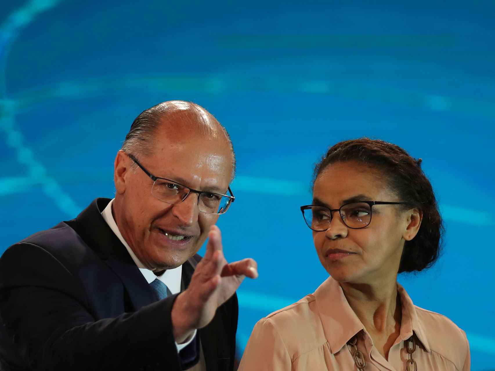Alckmin y Marina Silva en uno de los debates televisados