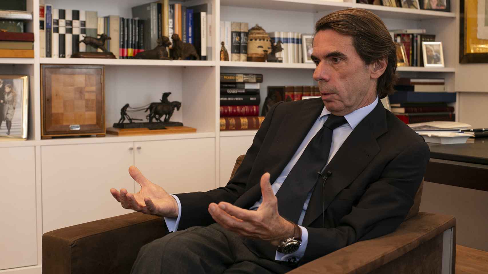 Aznar en su despacho de la Fundación Faes, donde tuvo lugar la entrevista.