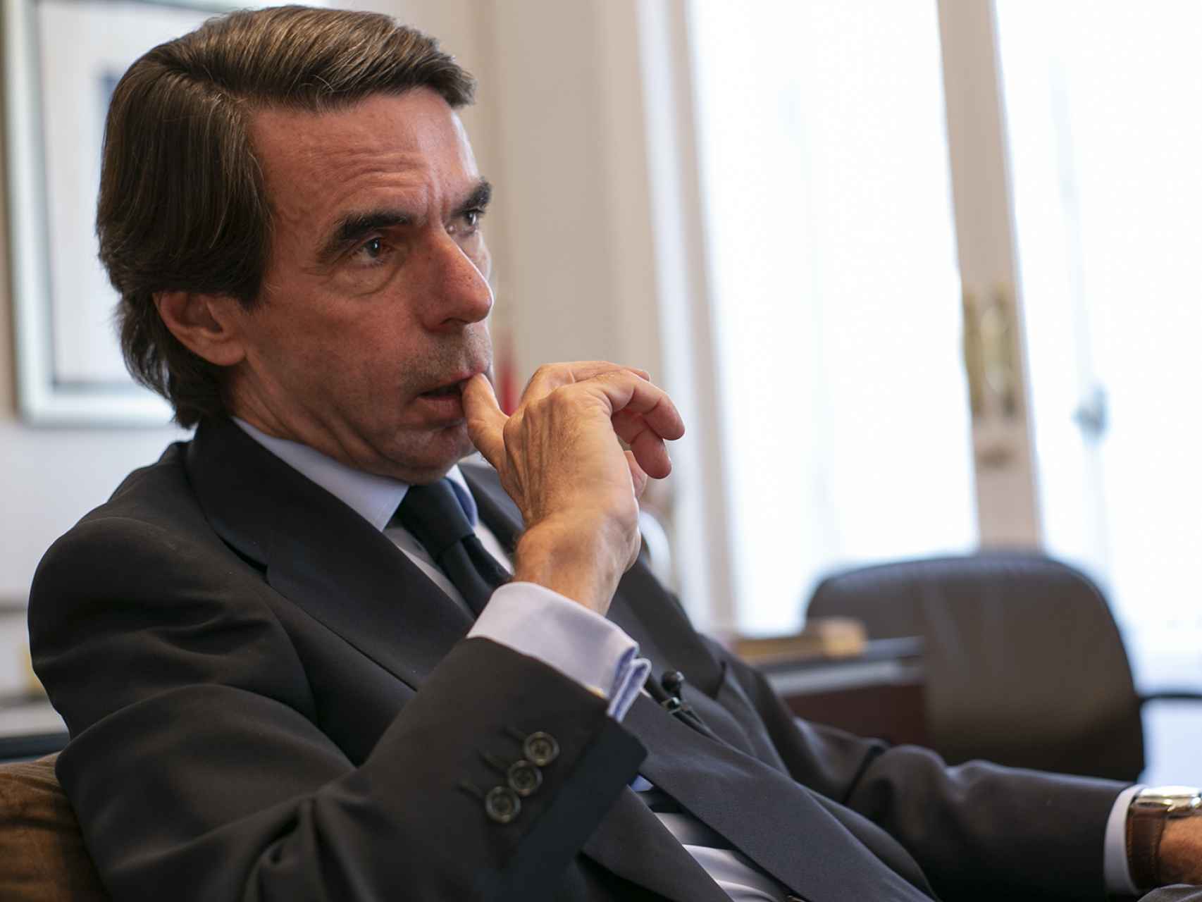José María Aznar durante la entrevista con EL ESPAÑOL.