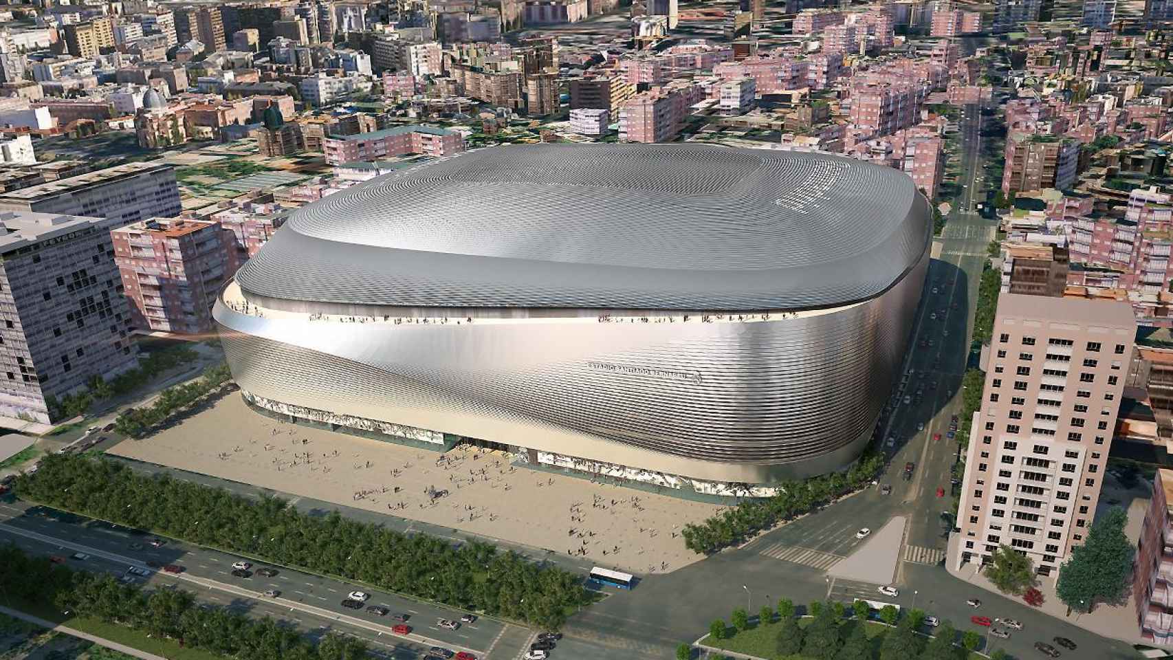 Recreación del nuevo estadio Santiago Bernabéu tras la reforma.