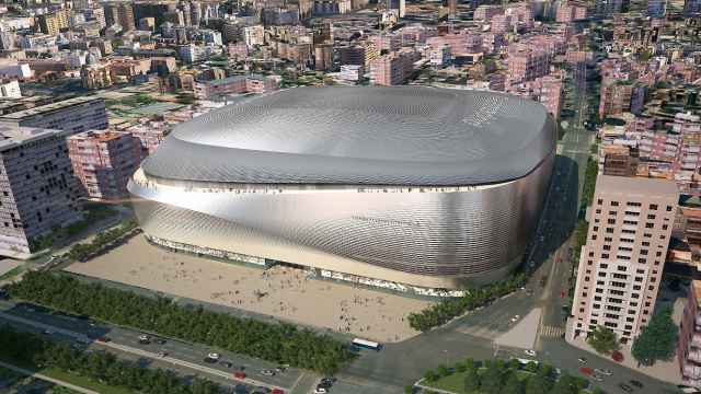 Recreación del aspecto del Santiago Bernabéu tras las obras