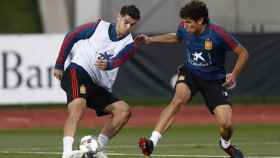 Vallejo y Morata, en un entrenamiento de la Selección. Foto: sefutbol.com
