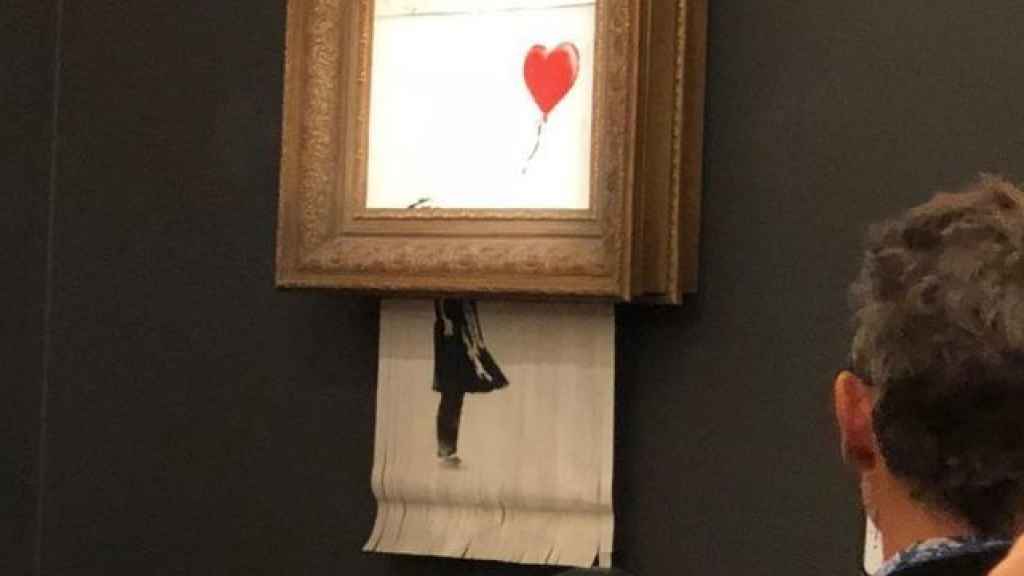 El cuadro de Banksy destruido por Banksy.