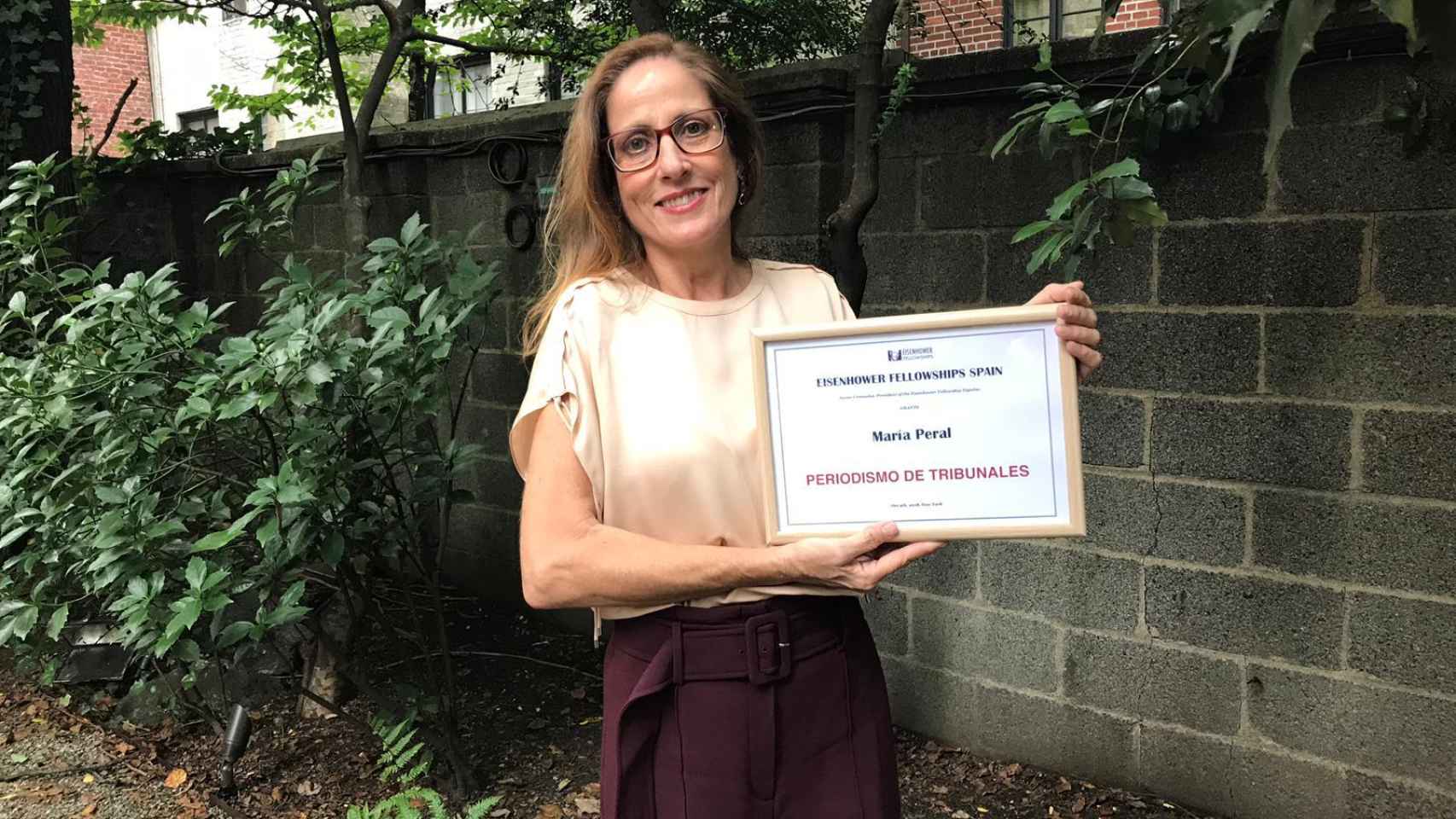 María Peral recibe el Eisenhower Fellowships 2018.