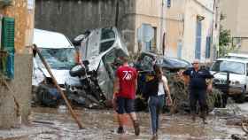 Las fuertes lluvias caídas en la noche del martes en Mallorca provocaron el desbordamiento del torrente de la localidad mallorquina de Sant Llorenç des Cardassar