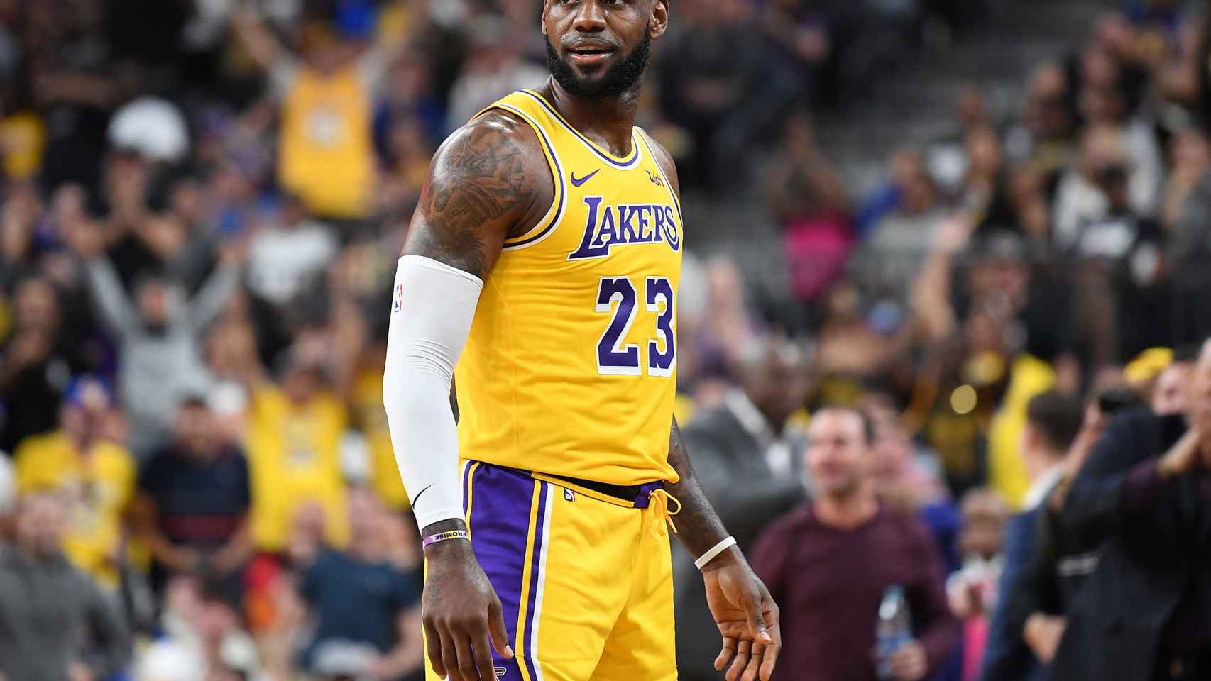 LeBron James, en un partido con Los Ángeles Lakers