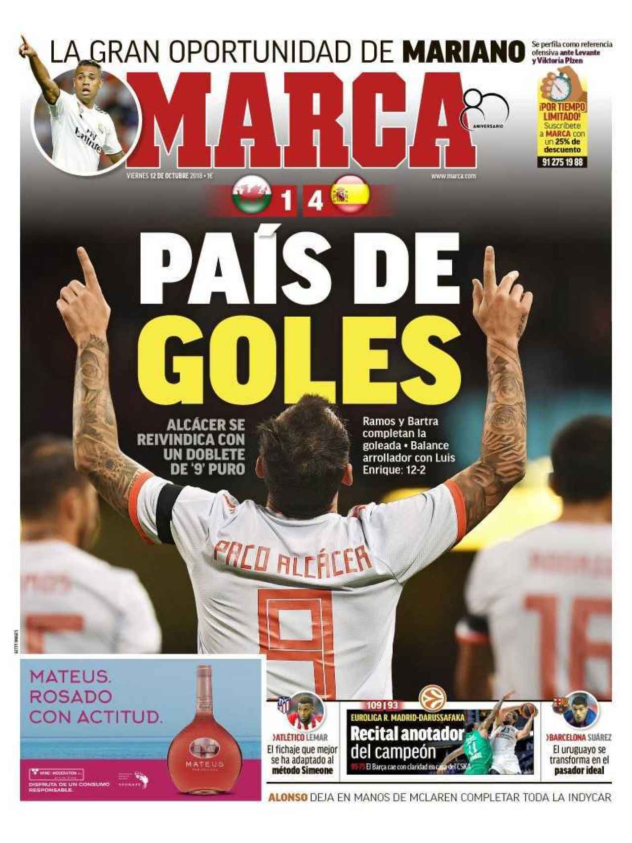La portada del diario MARCA (12/10/2018)