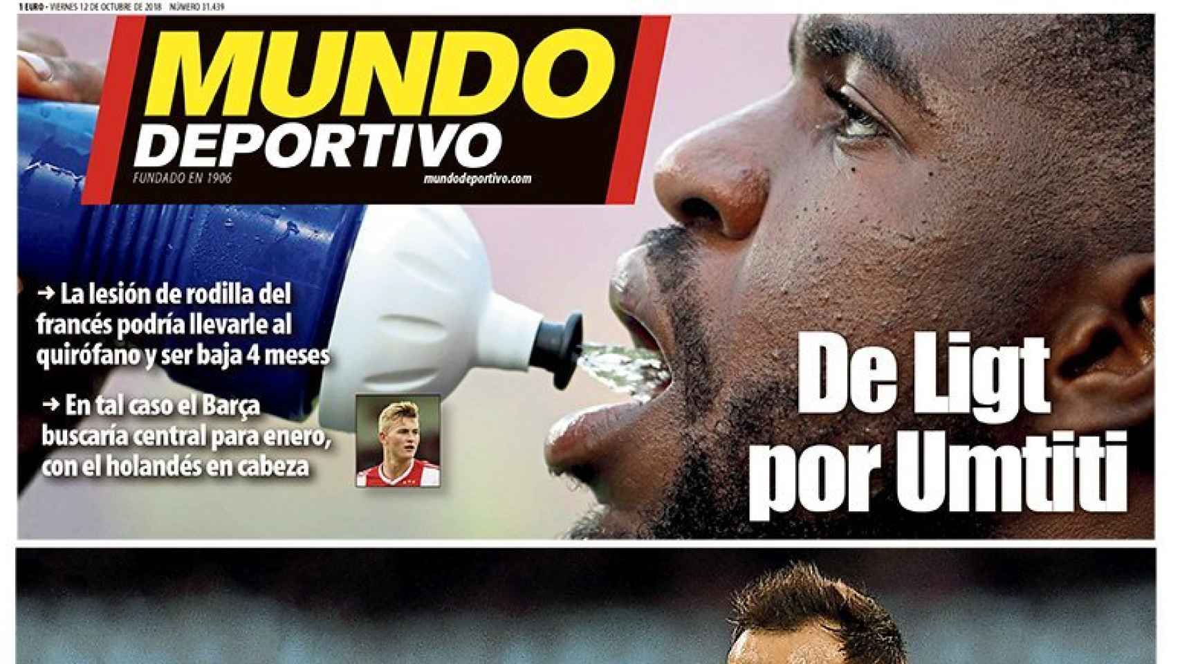 La portada de Mundo Deportivo (12/10/2018)