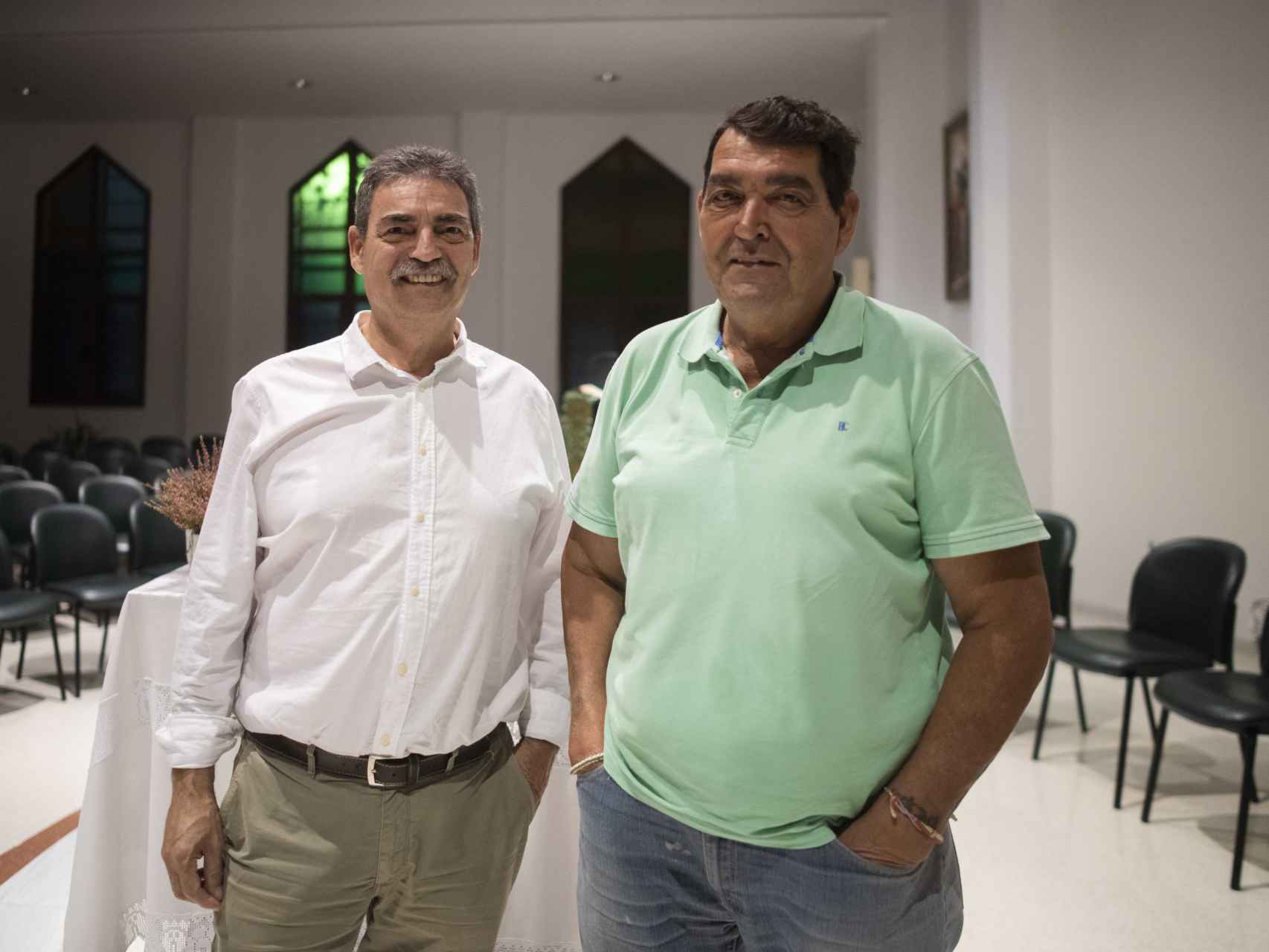 Los voluntarios de la pastoral diocesana Pepe Ibáñez (derecha) y Guillermo González.