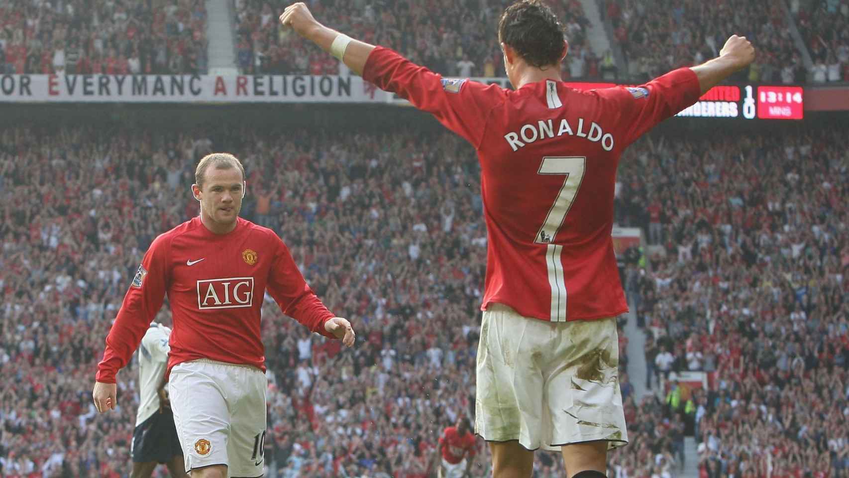 Wayne Rooney y Cristiano Ronaldo en su etapa en el Manchester Utd. Foto: manutd.com