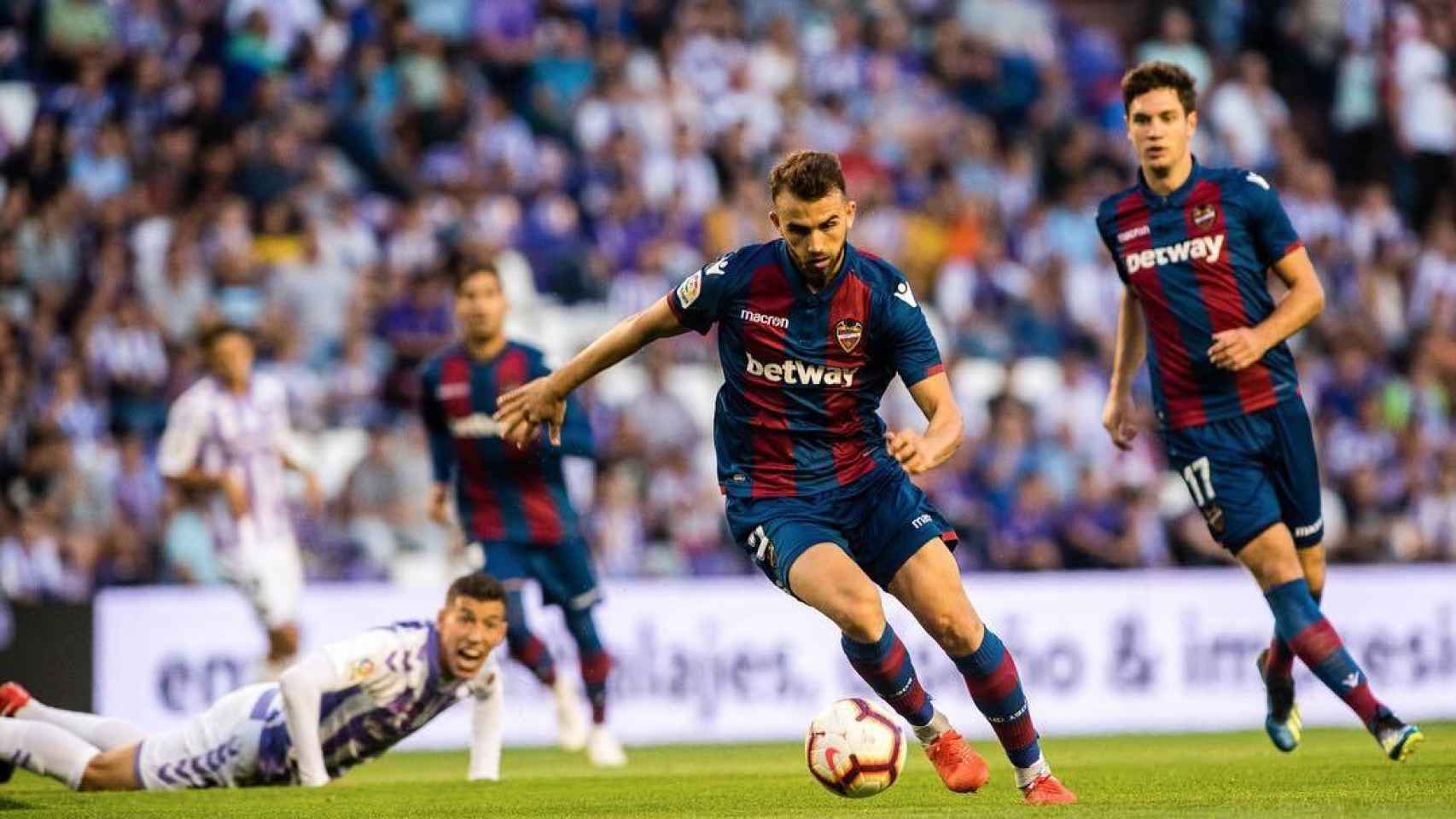 Borja Mayoral jugando un partido con el Levante. Foto: Instagram (@borjitamayoral)