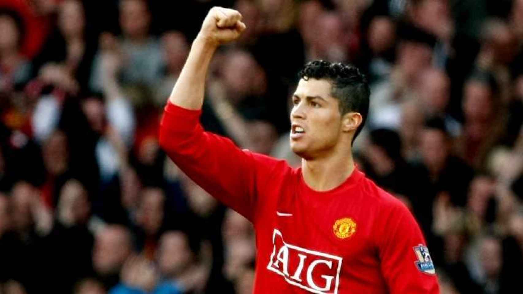 Cristiano, con la camiseta del Manchester United.