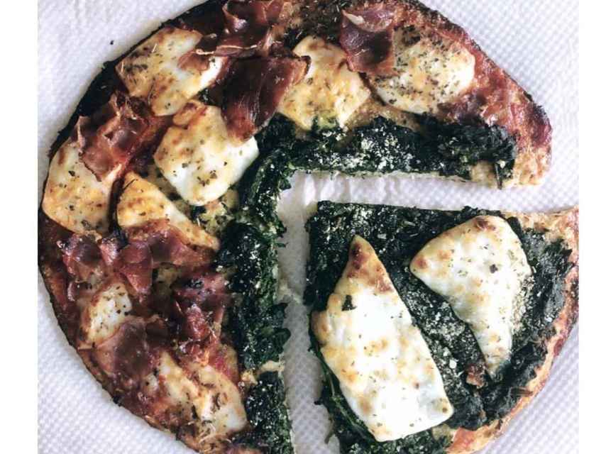 La pizza de coliflor propuesta por Blanca Garcia.