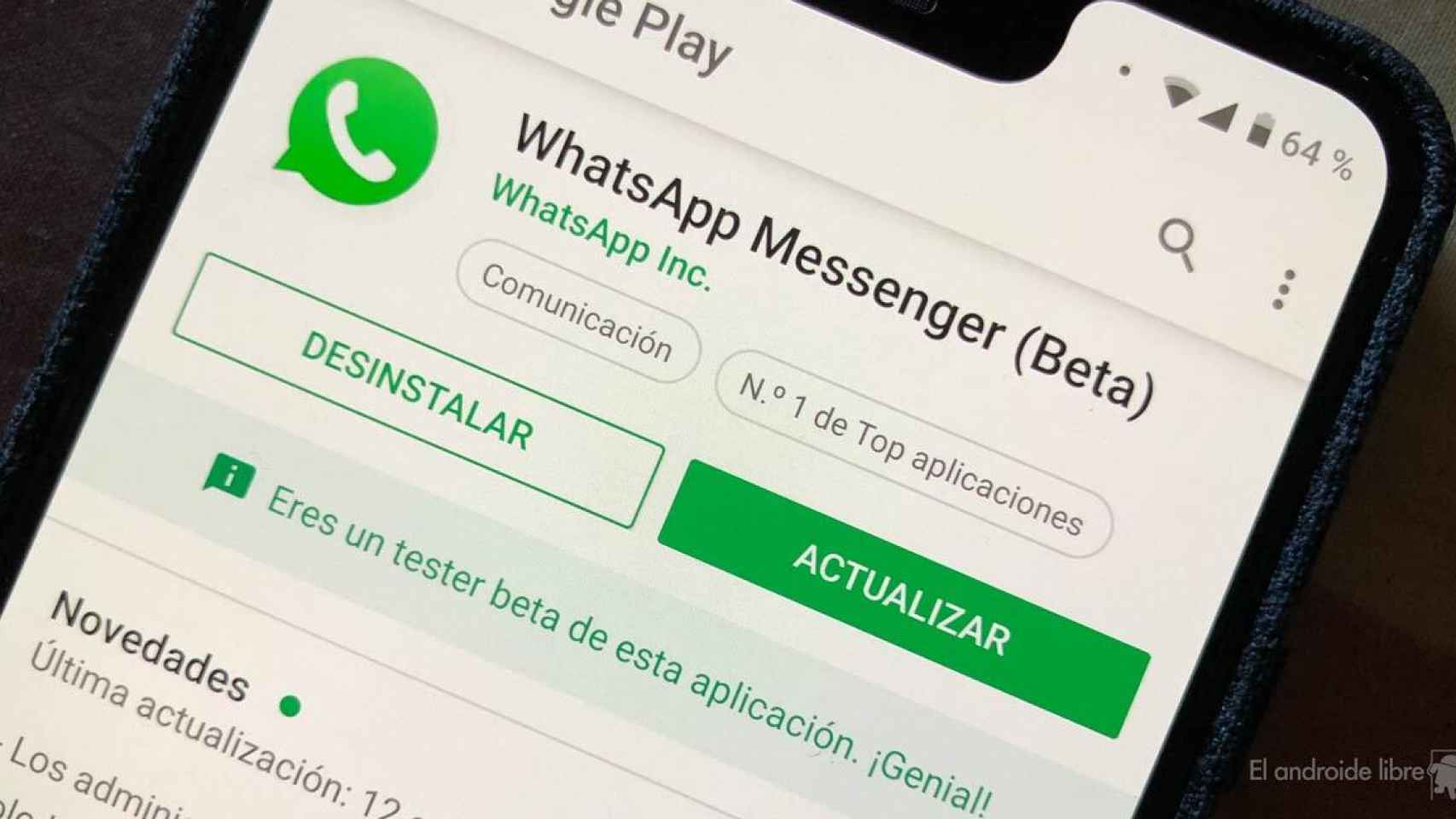 Prueba las novedades de WhatsApp antes que nadie y desde Google Play
