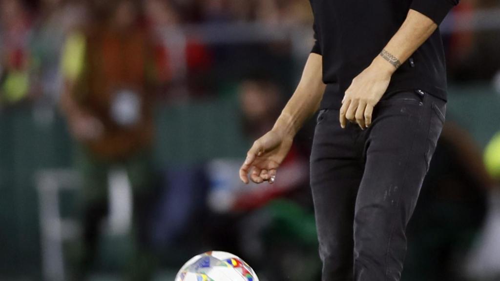 Luis Enrique en un partido de la Selección