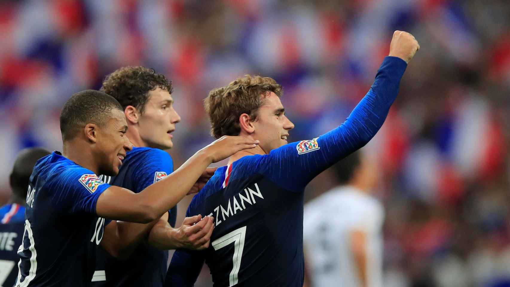 Griezmann celebra su gol en el Francia - Alemania