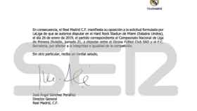 La carta del Madrid que desmonta los argumentos de Tebas para jugar en Miami