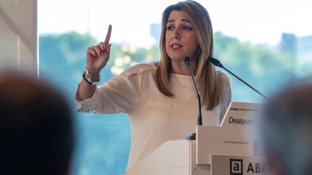 Susana Díaz, esta semana en un desayuno informativo en Sevilla.