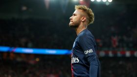 Neymar celebra un gol con el PSG en el Parque de los Príncipes