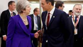 Sánchez ha conversado en Bruselas con la primera ministra británica, Theresa May