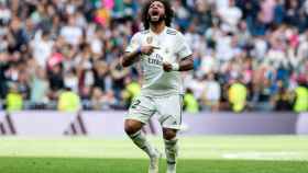 Marcelo celebra su gol ante el Levante