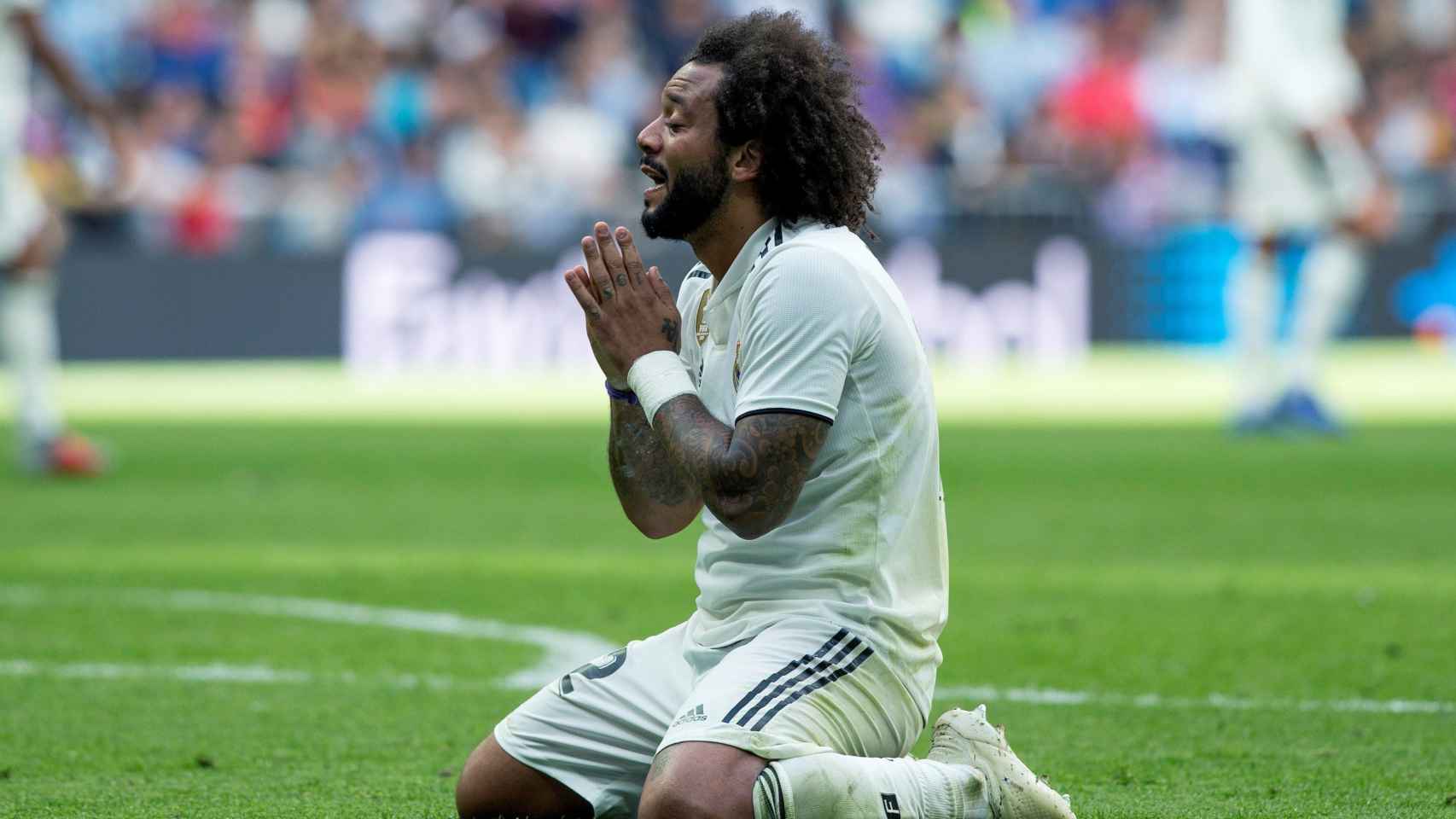 Marcelo se lamenta durante el Real Madrid - Levante