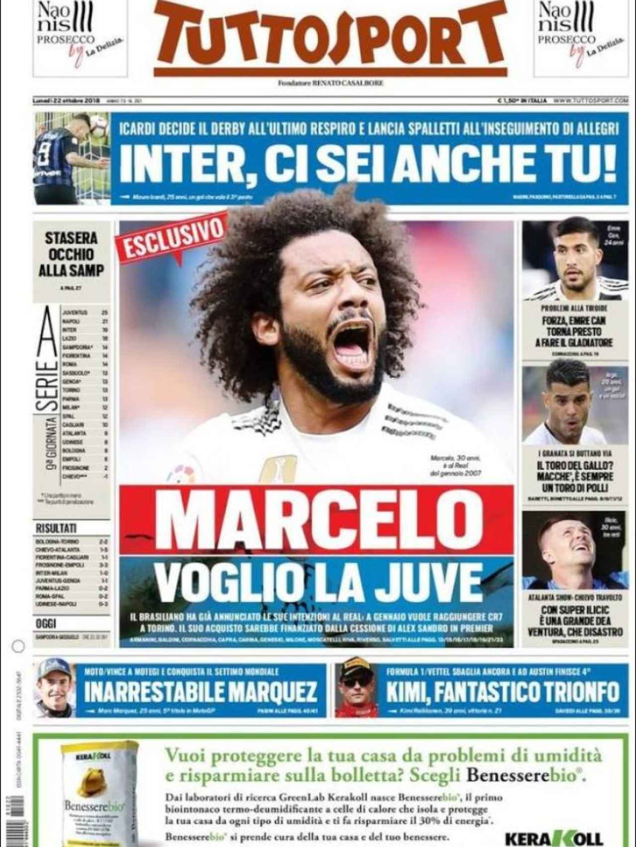 La Juventus insiste con fichar a Marcelo en enero