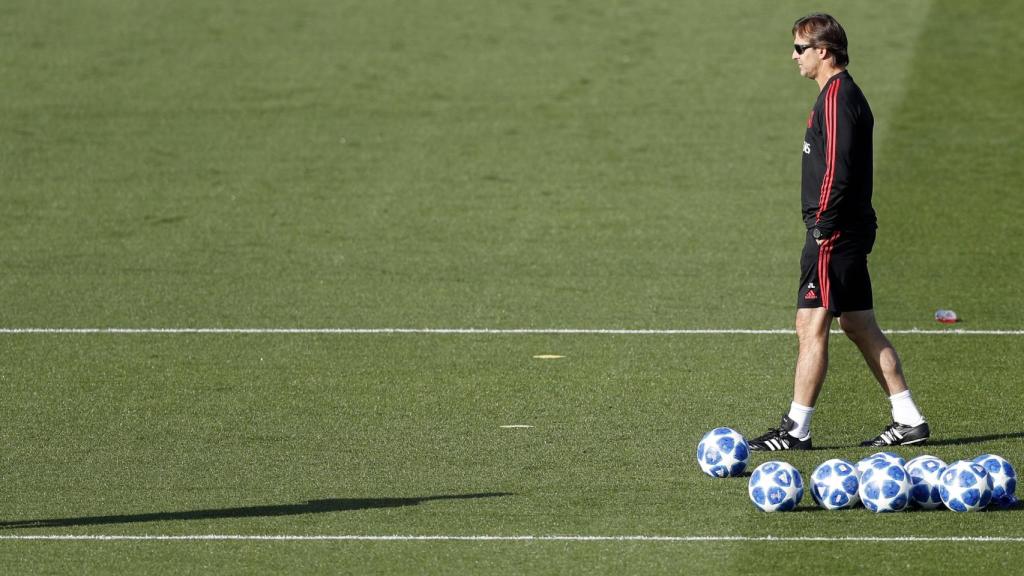 Lopetegui en el entrenamiento del Real Madrid