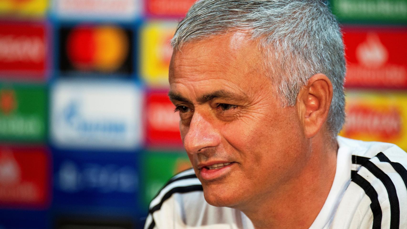 José Mourinho en la rueda de prensa del Manchester United