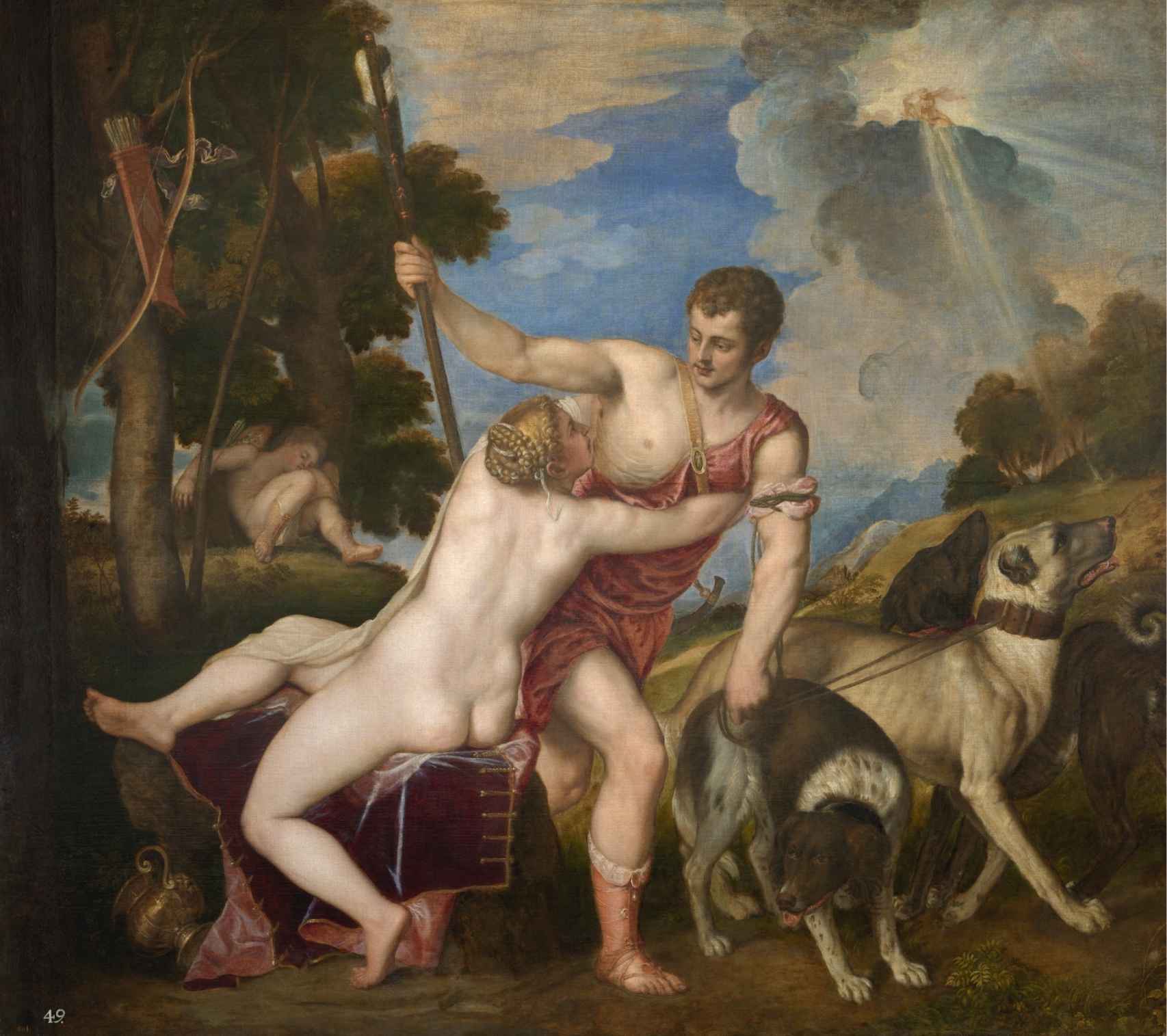 'Venus y Adonis', pintado por Tiziano en 1554.