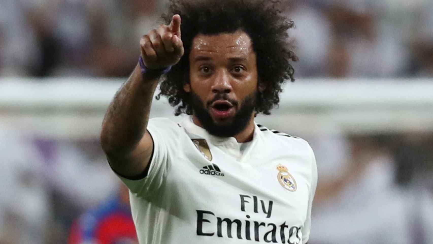 Marcelo celebra su gol con el Real Madrid en la Champions League ante el Viktoria Pilsen