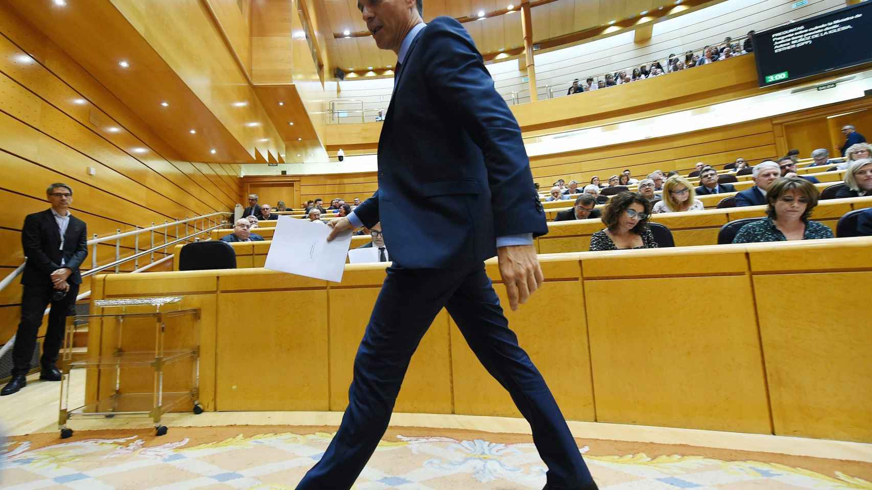 Pedro Sánchez, este martes en el Senado.