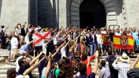 Manifestación franquista de este año en el Valle de los Caídos.